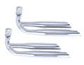 Alta Bicycle Lowrider Double Straight Oblique Muffler Tailpipe, Multiple Colors. (Steel Bicycle Chrome )
