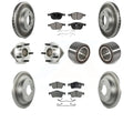 Transit Auto - Front Rear Wheel Hub Bearings Assembly Coated Disc Brake Rotors And Ceramic Pads Kit (10Pc) For 2005 Mazda 3 2.0L with 4-Wheel ABS From 01 05 KBB-108440