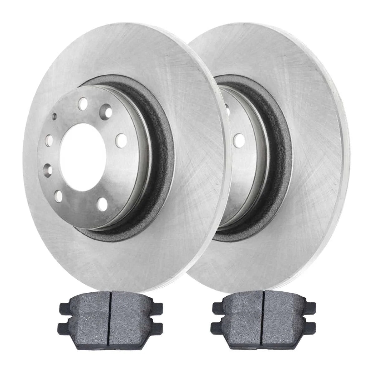 AutoShack Rear Brake Rotors and Ceramic Pads Kit Driver and Passenger Side Replacement for 2006-2011 Ford Fusion 2006-2013 Mazda 6 2006 Lincoln Zephyr 2007-2011 MKZ 2006-2011 Mercury Milan V6 AWD FWD