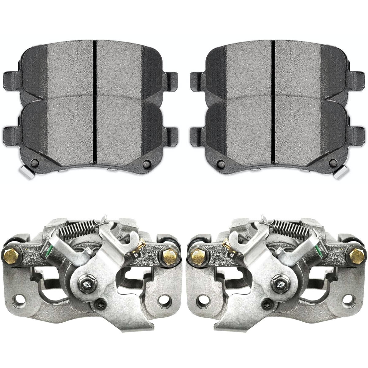 AutoShack Rear Brake Calipers and Performance Ceramic Pads Kit Driver and Passenger Side Replacement for 2008-2011 Chrysler Town & Country 2008-2011 Dodge Grand Caravan 2009-2012 VW Routan BCPKG1019