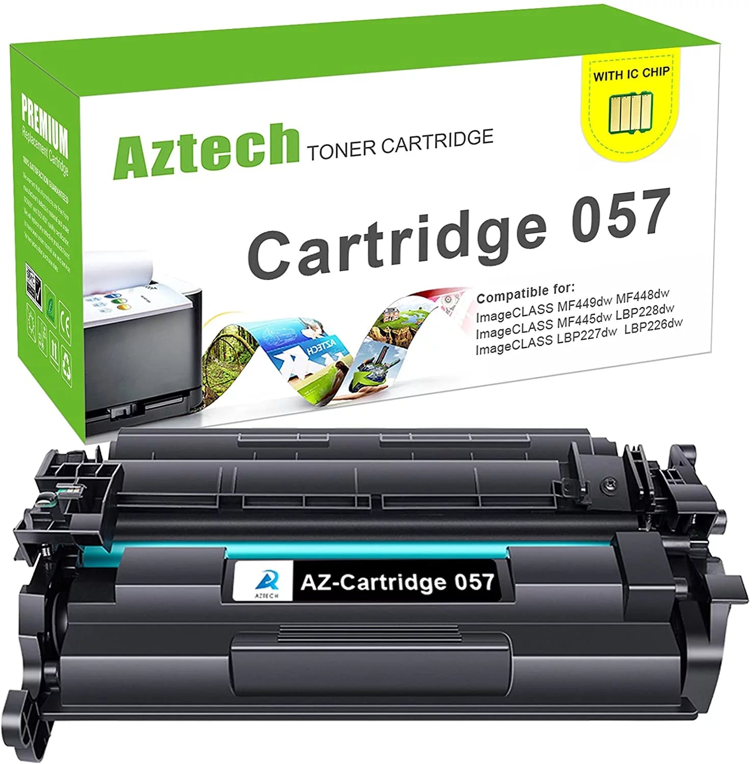 AAZTECH Compatible Toner Cartridge with Chip for Canon 057 CRG-057 Printer Ink (Black, 1-Pack)