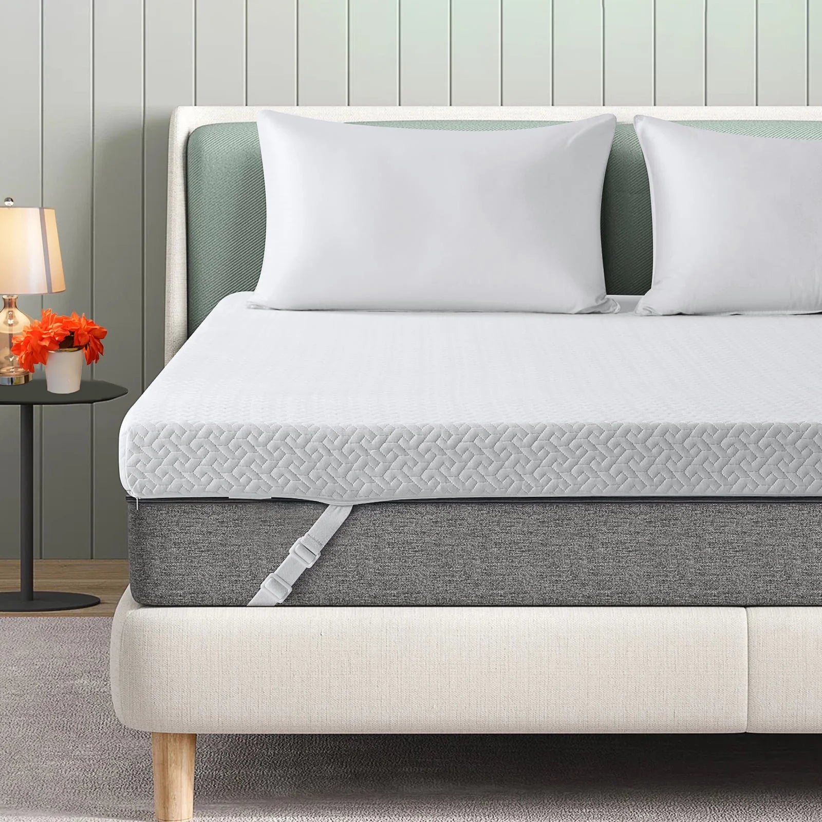 3 Inch Memory Foam Mattress Topper King Size Pressure Relief Cooling Mattress Topper for Back Pain