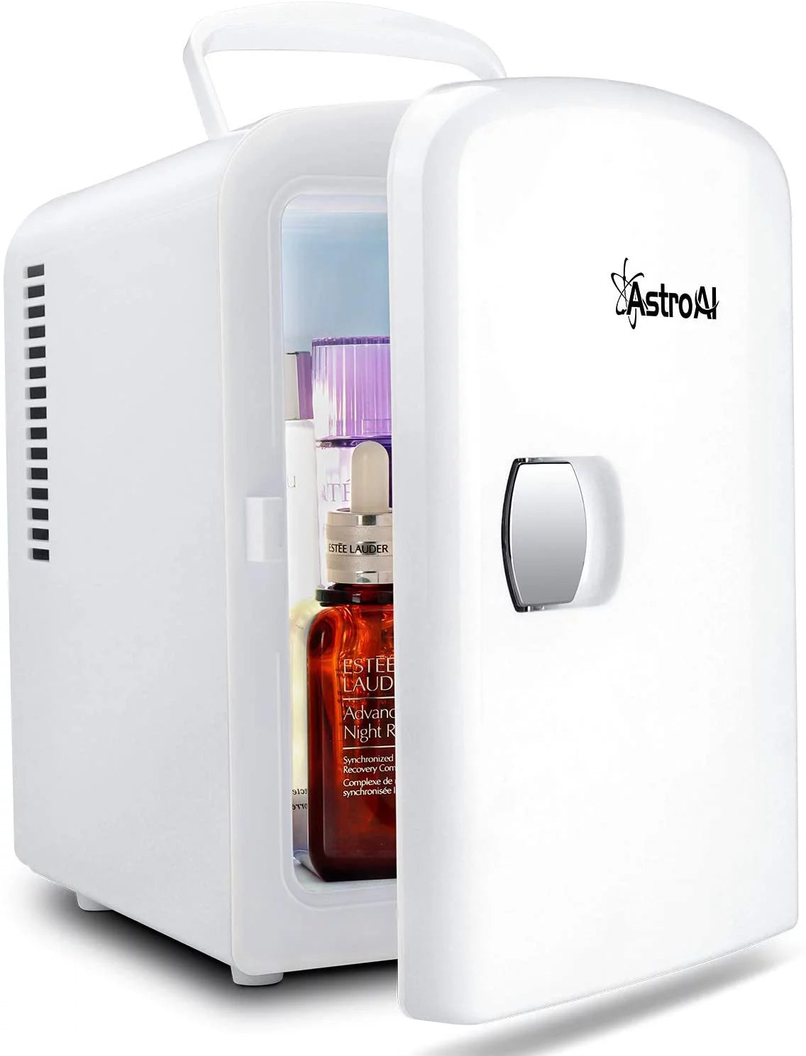 AstroAI Mini Fridge 4 Liter/6 Can AC/DC Portable Thermoelectric Cooler and Warmer for Skincare, Foods, Medications, Home and Travel, White