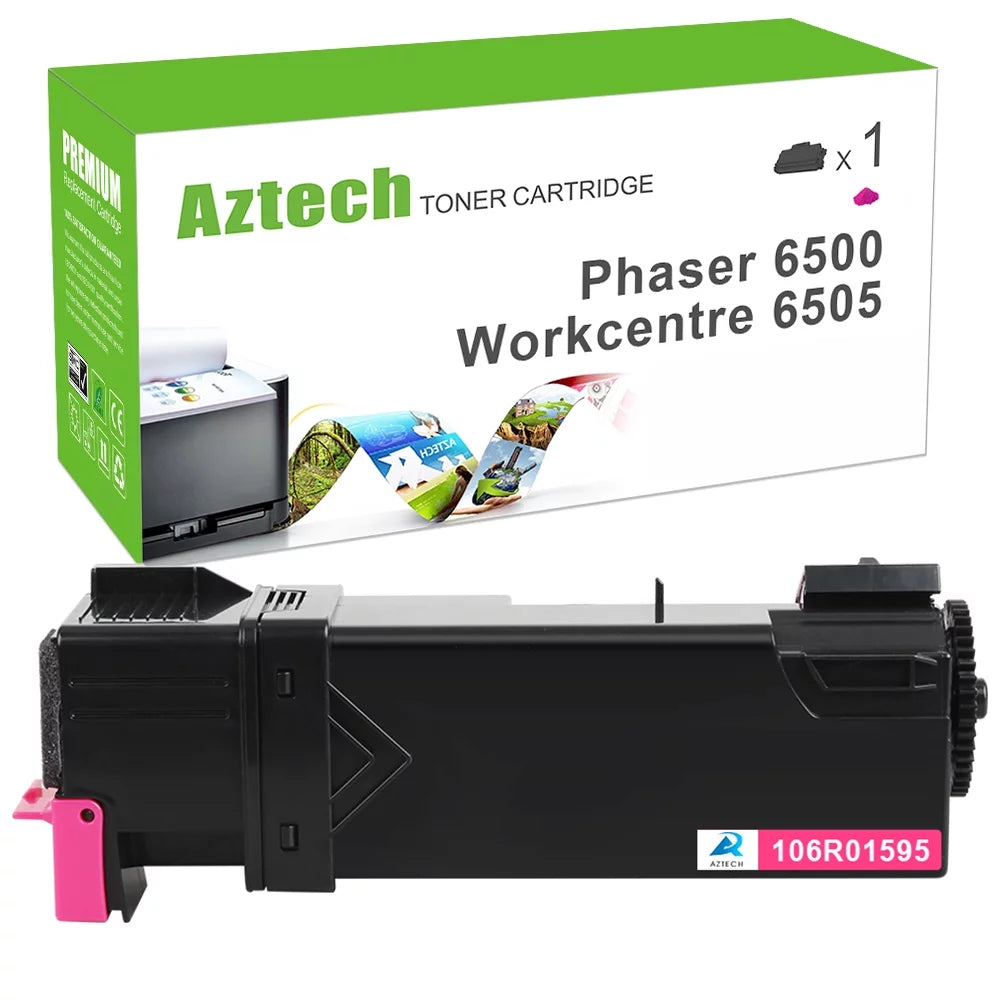 AAZTECH 1-Pack Compatible Toner Cartridge for Xerox 106R01595 Phaser 6500 6500N 6500DN Printer Ink (Magenta)