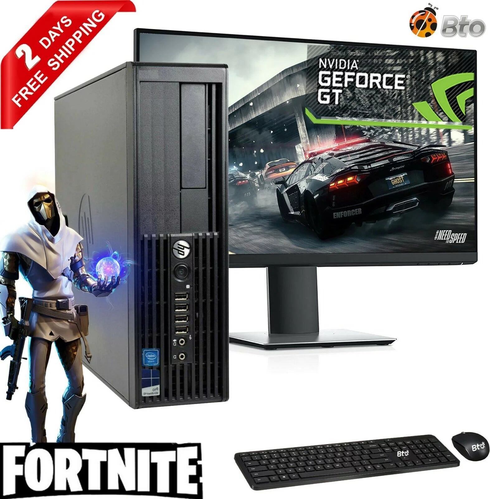 Restored Gaming HP SFF Computer Intel Core i5 2nd Gen. 16GB Ram, 1TB HDD, NVIDIA GT 730, 22 LCD, Keyboard and Mouse, Wi-Fi, Win10 Home Desktop PC (Refurbished)