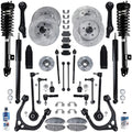 Detroit Axle - 34pc Brake Suspension Kit Brake Kit for Chrysler 300 Dodge Charger Front Control Arms Sway Bars Struts Replacement Rear Brake Rotors Brakes Pads Wheel Hubs Shock Absorbers