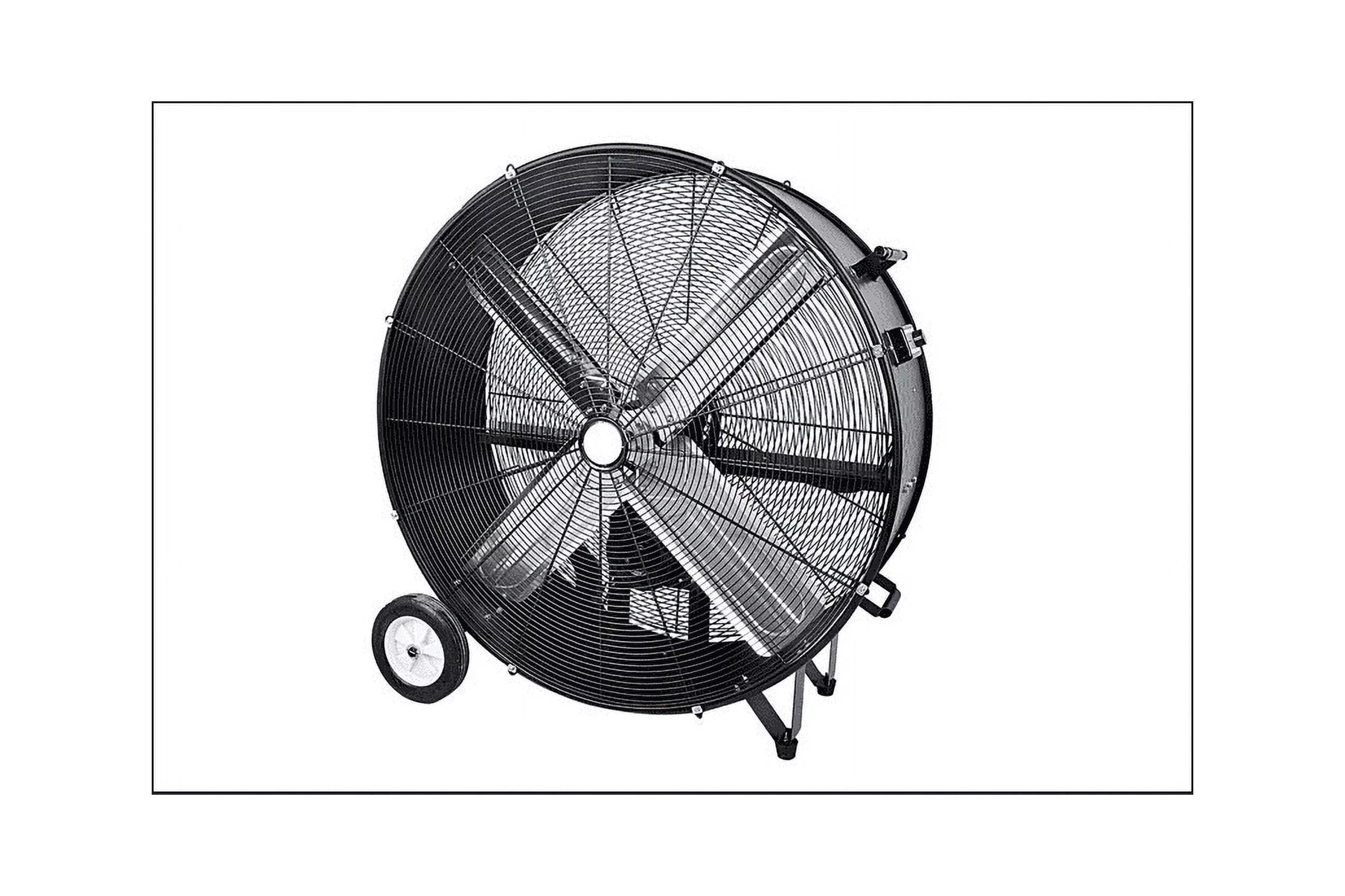 Protemp Drum Fan 39.8 in. H x 37.6 in. L x 21.3 in. W x 36 in. Dia. 2 speed AC 4 blade Metallic