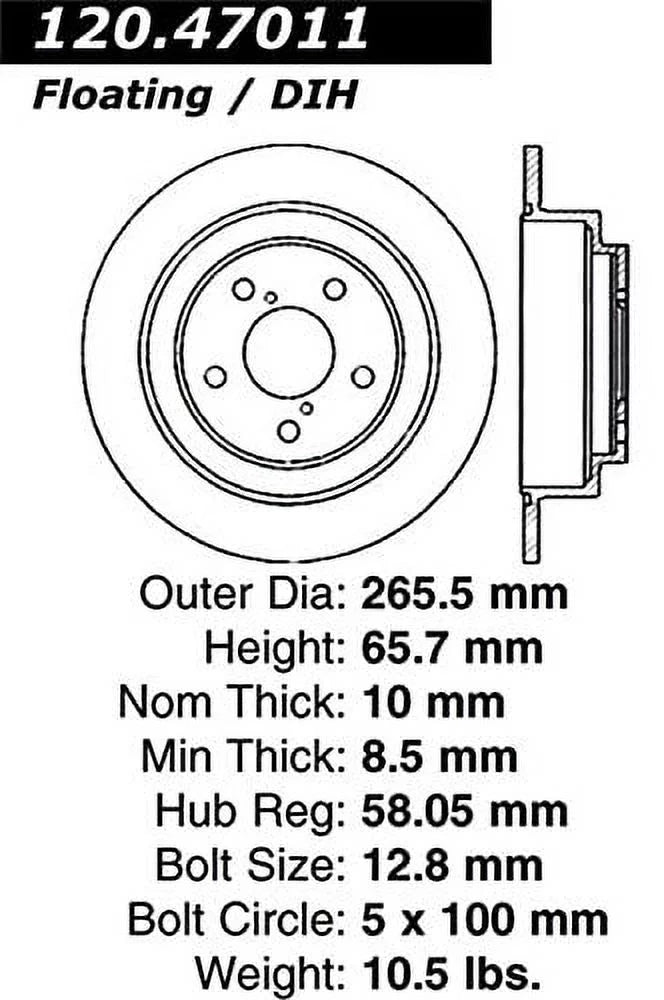 Stoptech 126.47011SR Auto Part Fits select: 1998-2008 SUBARU FORESTER, 1990-1999 SUBARU LEGACY