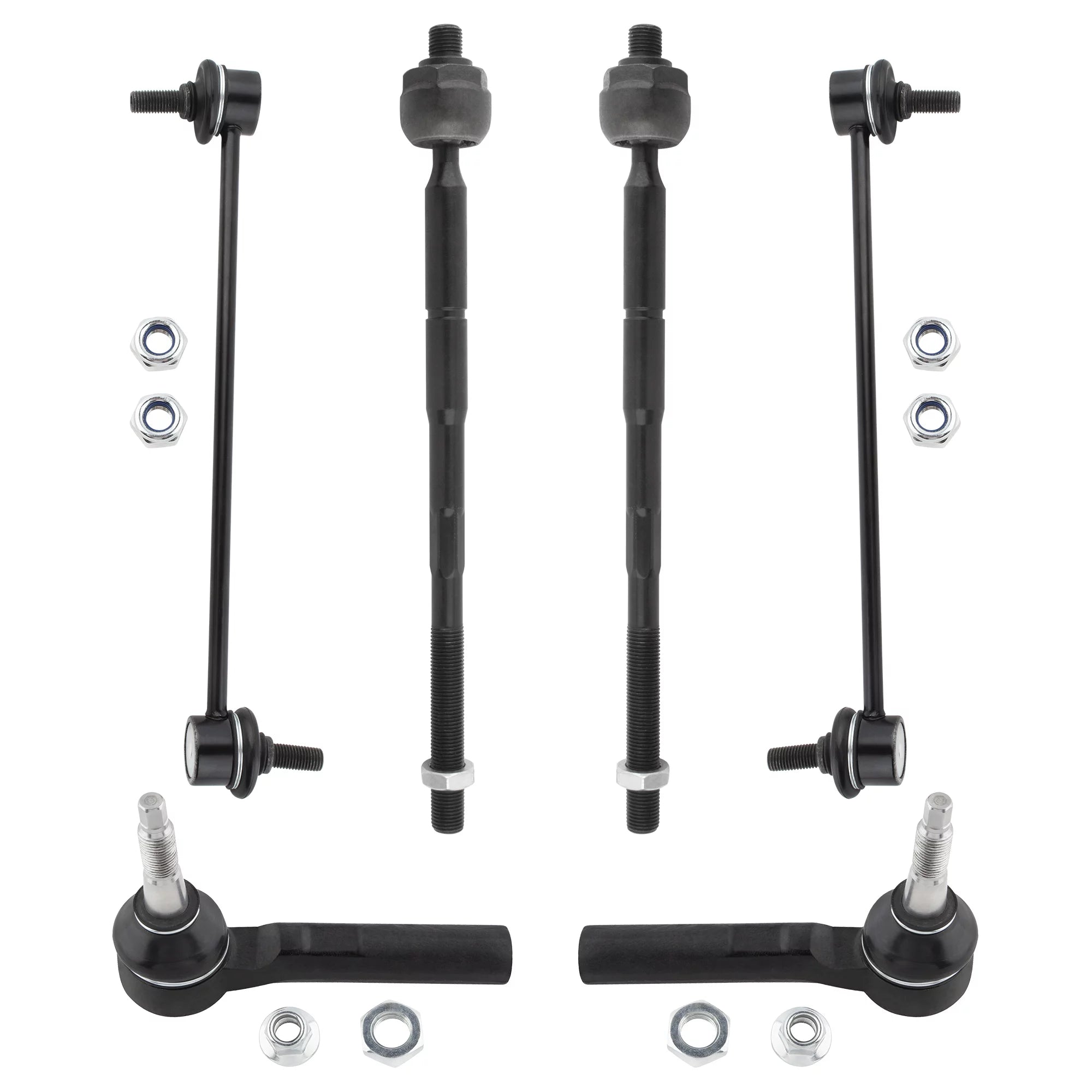 BOXI 6pcs front Inner Outer Tie Rods & Sway Bar Links for Chrysler 200 2011 2012 2013 2014 / Sebring 2007 2008 2009 2010 / for Dodge Avenger 2009 2010 2011 2012 2013 2014 | K750385 EV800400 ES800408