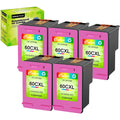 GREENCYCLE 60XL Ink Cartridges Replacement for HP High Yield 60 XL Compatible with DESKJET D1660 D2500 D5560 PhotoSmart C4600 C4780 D110a ENVY 110 120 (5 Tri-Color)