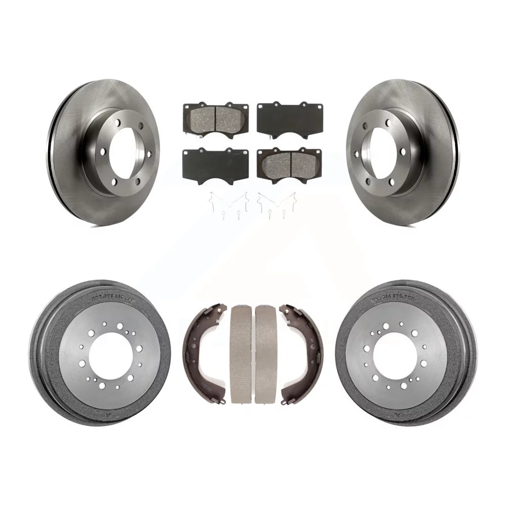 Transit Auto - Front Rear Disc Brake Rotors Semi-Metallic Pads And Drum Kit For 2000-2002 Toyota Tundra 5.3 Plate Length K8S-103399