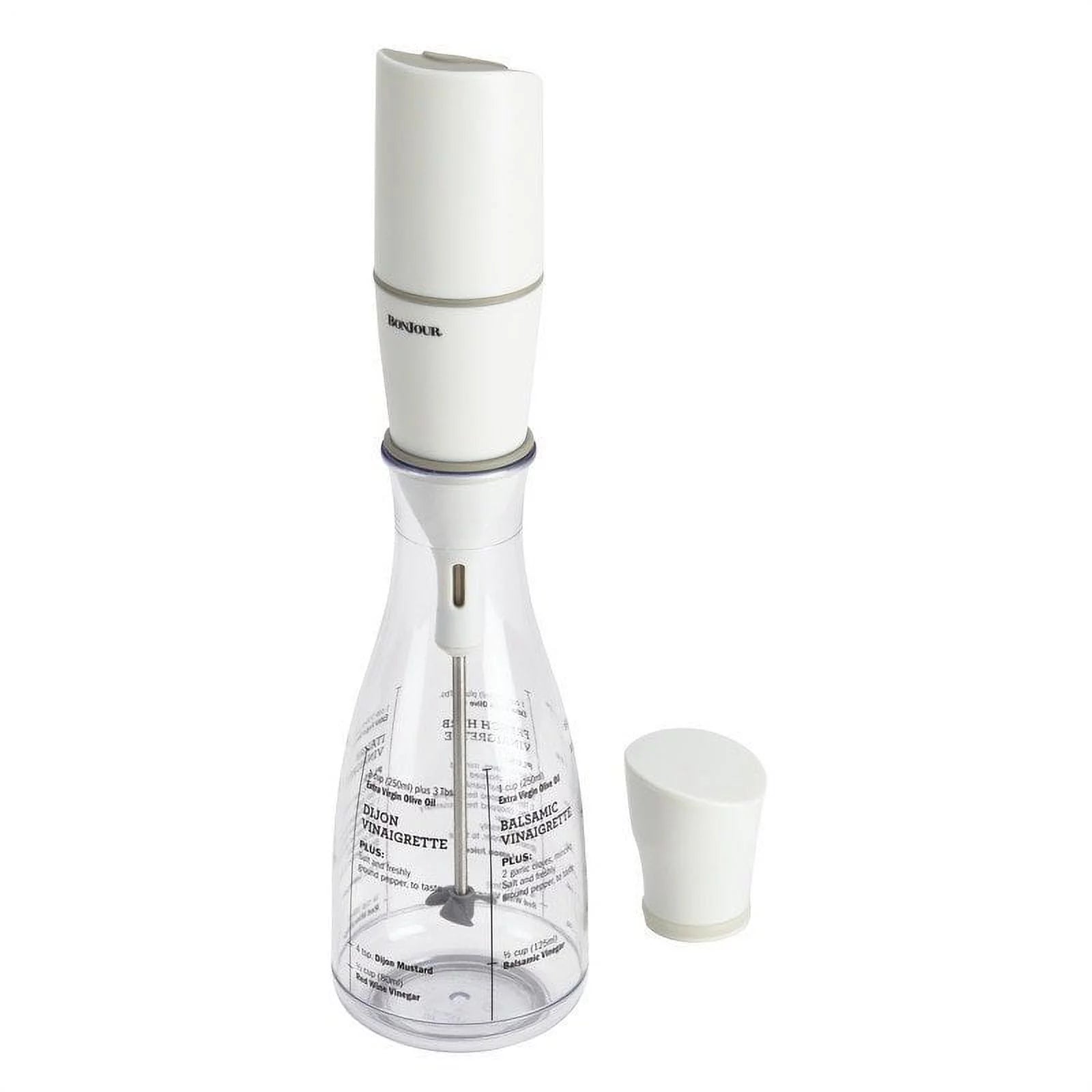BonJour Chef's Tools Plastic Salad Dressing Carafe and Handheld Mixer, 12 oz, Salad Chef