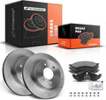 A-Premium 11.30 inch (287mm) Front Vented Disc Brake Rotors + Ceramic Pads Kit Compatible with Select Dodge Models - Dakota/Durango 2000 2001 2002, 6-PC Set