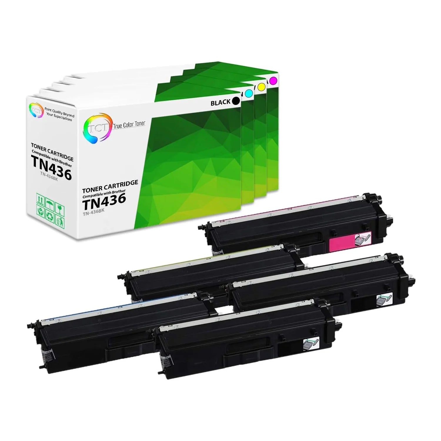 TCT Compatible Super HY Toner Cartridge Replacement for the Brother TN436 Series - 5PK (BK,C,M,Y)