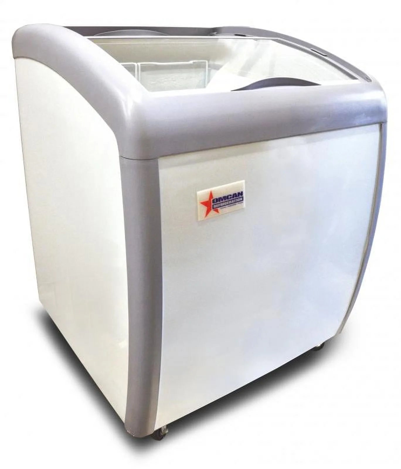 OMCAN 31455 26-INCH ICE CREAM DISPLAY CHEST FREEZER WITH CURVE GLASS TOP