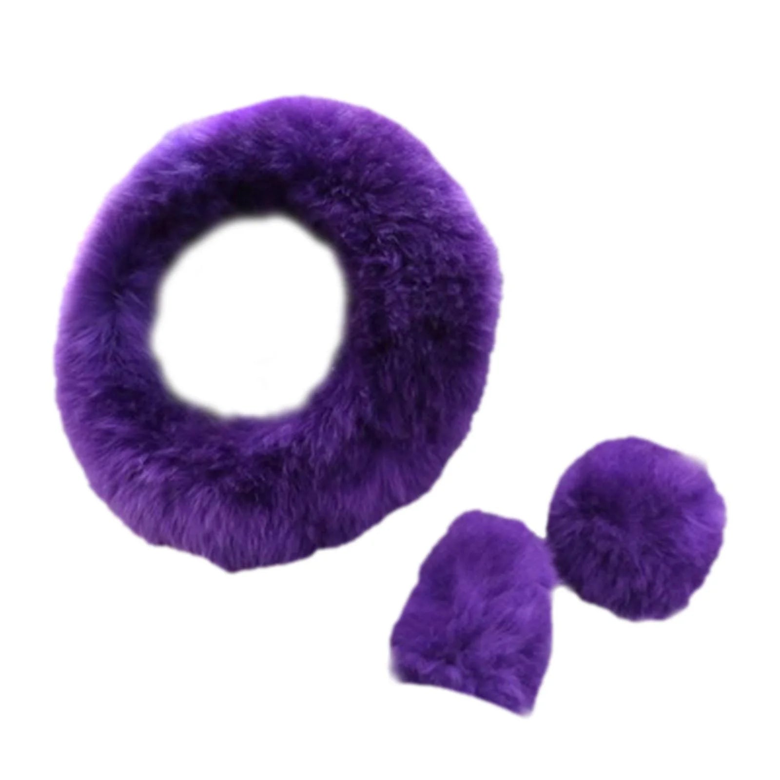 AMLESO Plush Car Steering Wheel Cover Sleeve Comfortable Wear Resistant Interior Decoration Universal Steering Wheel Protector Cover Violet