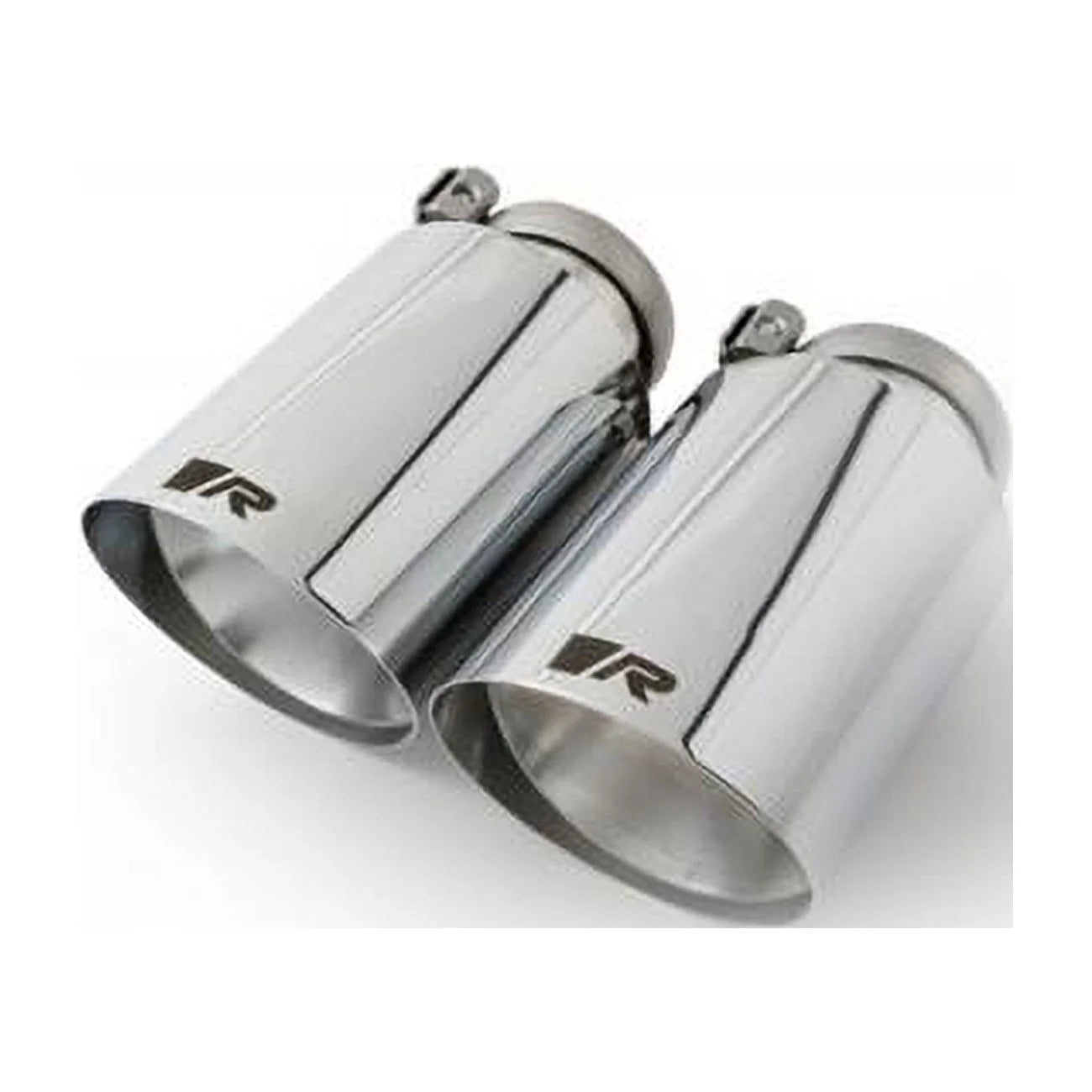 102 mm Stainless Steel Angled Straight Cut Chrome with Adjustable Clamp Tail Pipe Set - Pack of 2