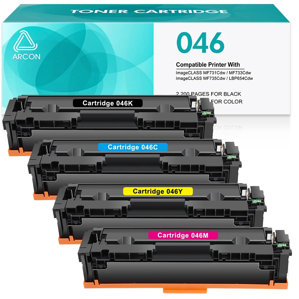 046 046H Toner Cartridge MF733Cdw Toner Replacement for Canon 046 Toner Cartridge Set Color ImageCLASS MF733Cdw MF731Cdw MF735Cdw Printer Ink (Black Cyan Magenta Yellow, 4 Pack)
