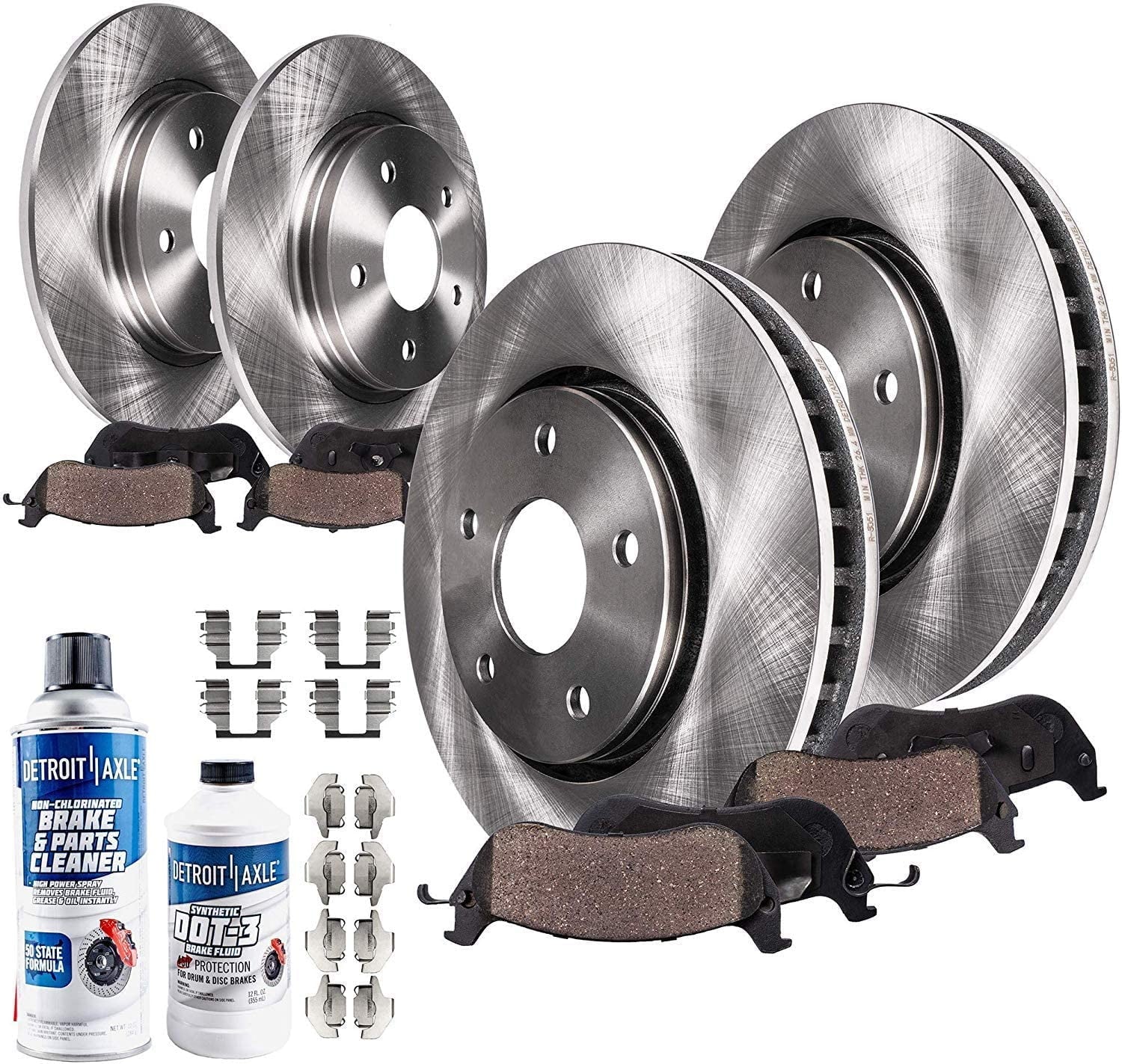 Detroit Axle - Brake Kit for 2001 Nissan Maxima Infiniti I30 Disc Brake Rotors and Ceramic Brakes Pads Front & Rear Replacement