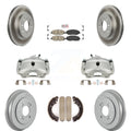 Transit Auto Front Rear Disc Brake Caliper Coated Rotors Drums Ceramic Pads Kit (8Pc) For Honda Civic KCG-101366N