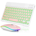UX030 Lightweight Keyboard and Mouse with Background RGB Light, Multi Device slim Rechargeable Keyboard Bluetooth 5.1 and 2.4GHz Stable Connection Keyboard for Amazon Fire HD 10 (2019)