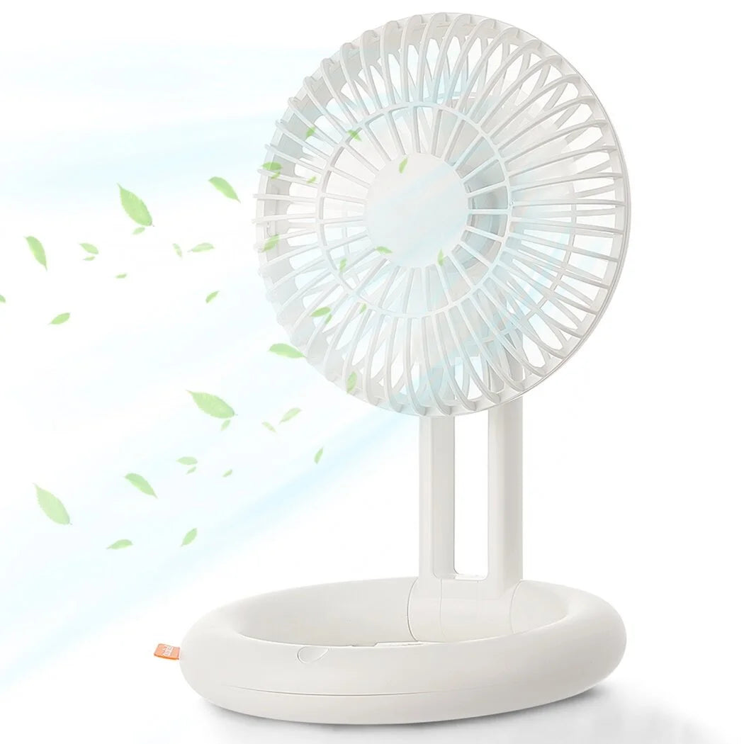 Desk Fan, Portable Foldable Desk Fan, Rechargeable Fan with USB Cord, Personal Desk Fan with 3 Adjustable Speeds, Quiet Table Fan for Home Office Travel Outdoors