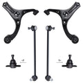 Detroit Axle - Front 6pc Control Arms Kit for 06-10 Hyundai Accent Kia Rio Rio5 2006 2007 2008 2009 2010 2011, 2 Lower Control Arms 2 Lower Ball Joints 2 Sway Bars Replacement