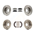 Transit Auto - Front Rear Disc Brake Rotors Semi-Metallic Pads And Drum Kit For 2009-2011 Nissan Versa 1.6L K8S-103267