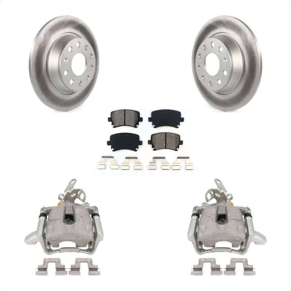 Transit Auto Rear Disc Brake Caliper Coated Rotors And Semi-Metallic Pads Kit For Volkswagen GTI Audi A3 Quattro With 282mm Diameter Rotor KCG-100301S