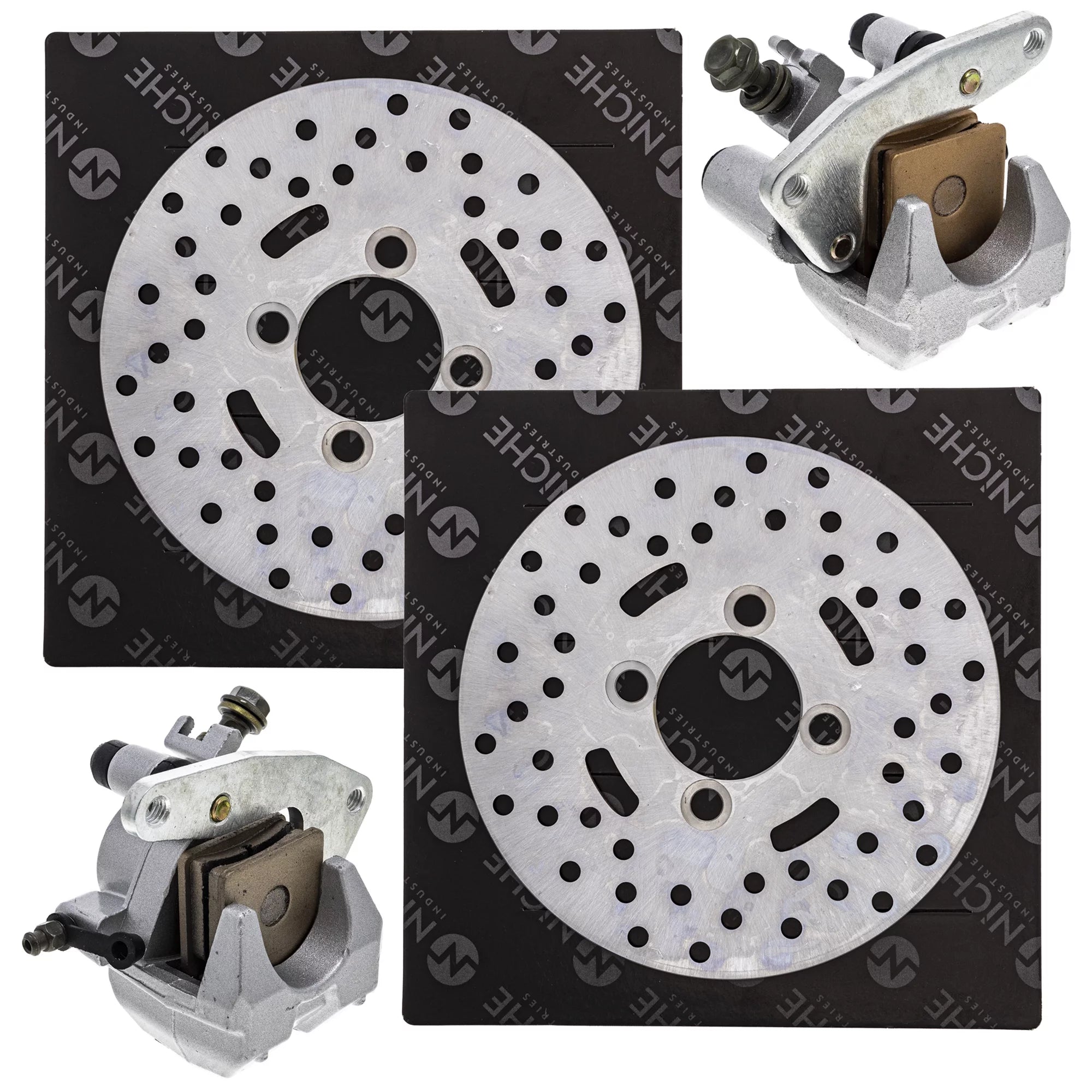 Niche Front Break Rotor Caliper Kit for Yamaha Wolverine Big Bear 350 Kodiak 400 MK1007983