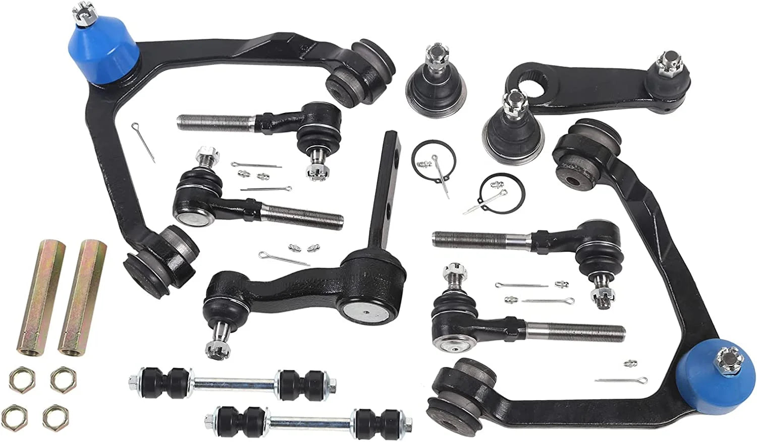 MOCA AUTOPARTS 14pcs Front Upper Control Arm Pitman Tierod Kit Fit for 97-02 Ford Expedition 4.6L 5.4L & 97-03 Ford F-150 4.2L 4.6L & 99-02 Lincoln Navigator 5.4L