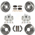 Transit Auto Front Rear Disc Brake Caliper Rotors Drums Ceramic Pads Kit (8Pc) For 2009 Hyundai Elantra Touring with Hatchback KC8-100836T