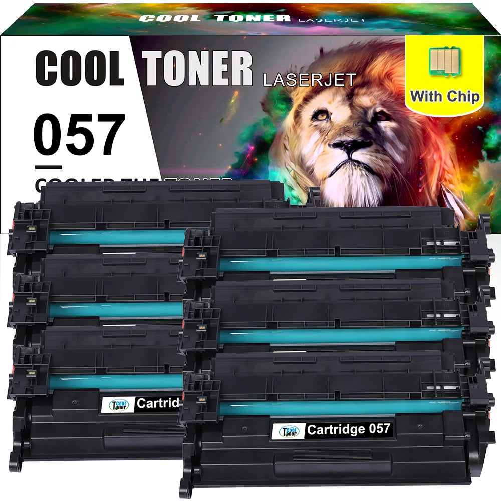 Cool Toner Compatible Toner Cartridge for Canon Cartridge 057 057H CRG-057 Toner with chip imageCLASS MF445dw MF448dw LBP226dw Printer Ink (Black, 6-Pack)