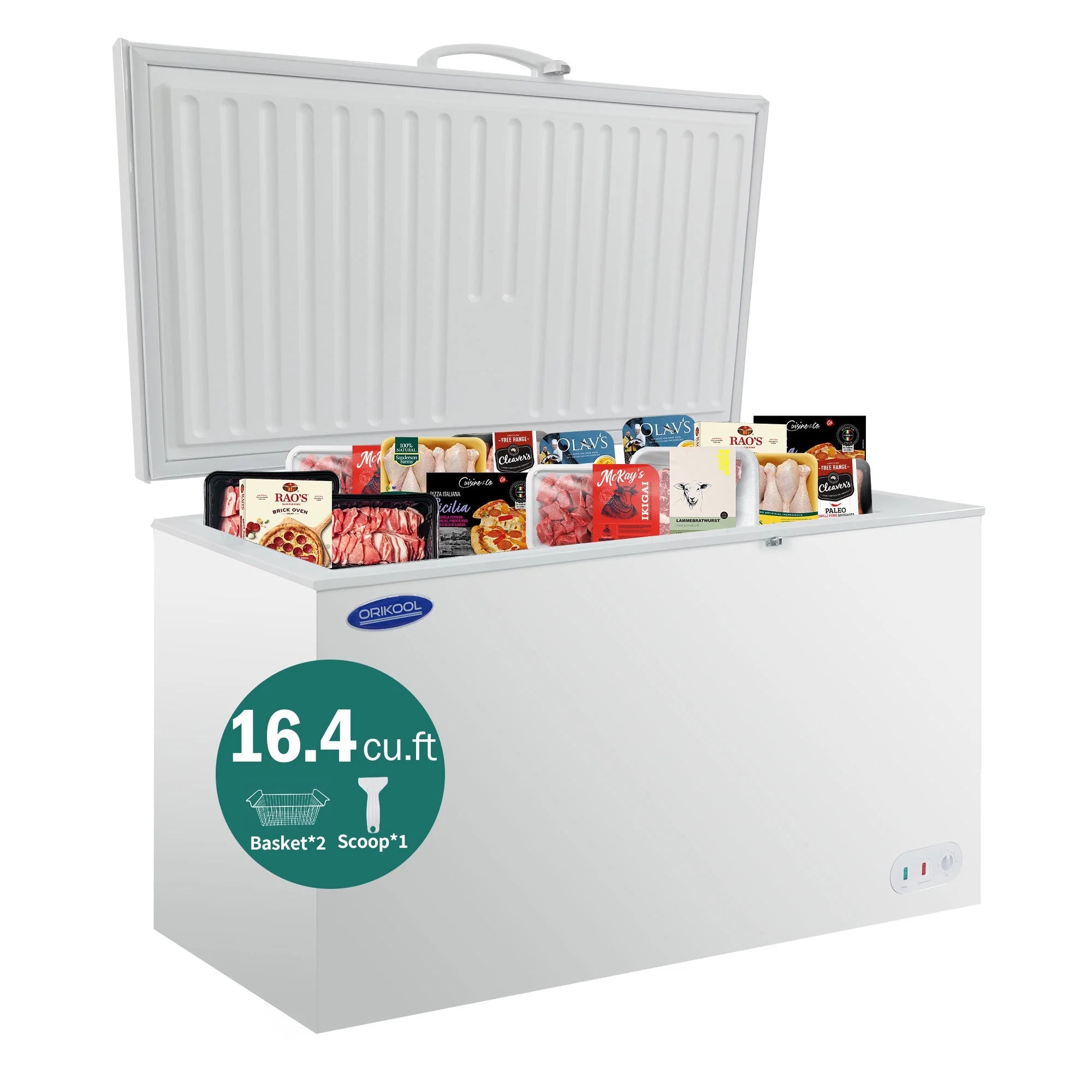 ORIKOOL Chest Freezer - 1 unit - Freeze & Secure