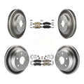 Transit Auto - Front Rear Ceramic Pads And Coated Disc Brake Rotors Kit For Chevrolet Silverado 1500 GMC Sierra Classic Drum rear brakes KGA-104765
