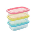 4pcs 200ml Mini Plastic Crisper Rectangular Food Container Kitchen Sealed Box for Refrigerator Microwave Oven (Random Color)