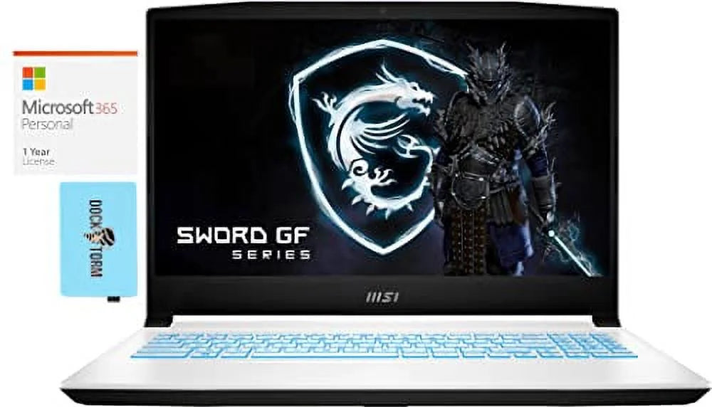 MSI Sword 15 A12UE Gaming & Entertainment Laptop (Intel i7-12650H 10-Core, 16GB RAM, 1TB PCIe SSD, GeForce RTX 3060, 15.6 144Hz Win 11 Pro) with MS 365 Personal, Hub