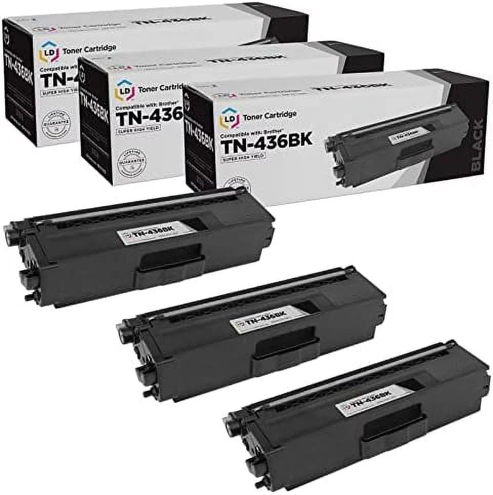 Compatible Toner Cartridges Replacements for TN436BK TN-436 TN436 Super High Yie for use in MFC-L8900CDW HLL8360CDW HL-L9310CDW HL-L9310CDWTT MFC-L9570CD (Black, 3-Pack)