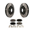 Transit Auto - Front Coated Drilled Slotted Disc Brake Rotors And Semi-Metallic Pads Kit For Chevrolet Equinox Malibu GMC Terrain Buick LaCrosse Regal Sportback TourX KDF-100016