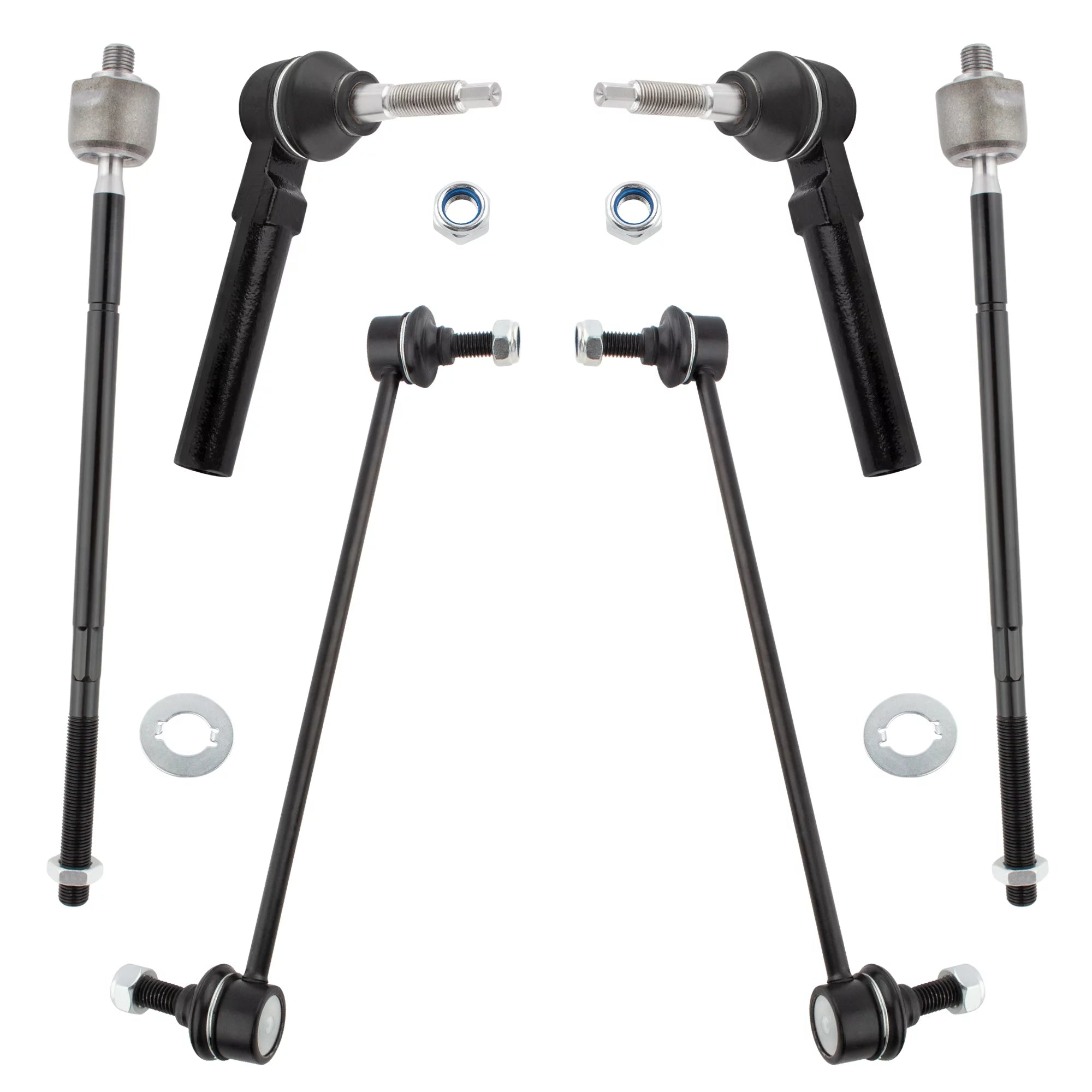 BOXI 6pcs Front Inner Outer Tie Rods Sway Bars for Town & Country 2008-2016 / for Dodge Grand 2008 2009 2010 2011 2012 2013 2014 2015 2016 2017 2018 / for VW Routan 2009-2010 | K7258 ES800403 ES80646