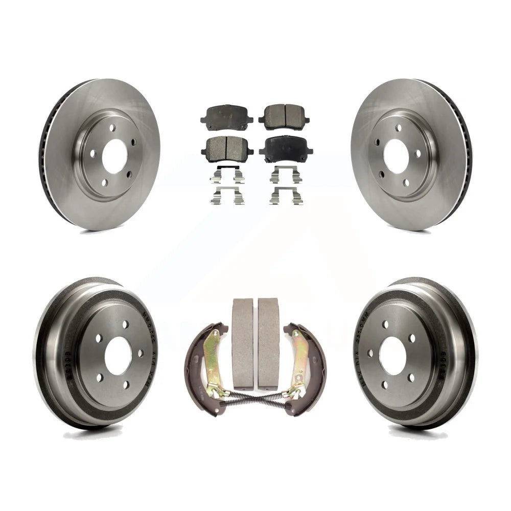 Transit Auto - Front Rear Disc Brake Rotors Ceramic Pads And Drum Kit For Chevrolet Malibu K8T-104024