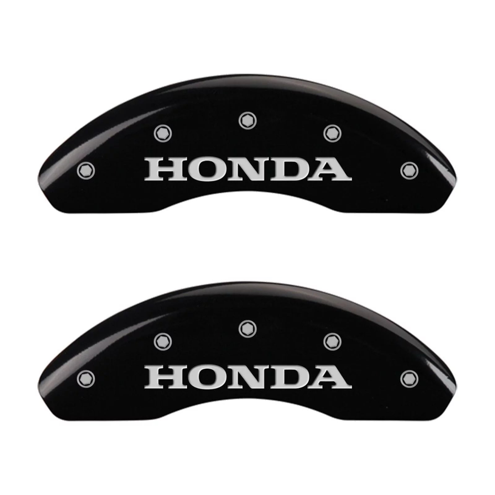 MGP 4 Caliper Covers Engraved Front & Rear Honda Black finish silver ch