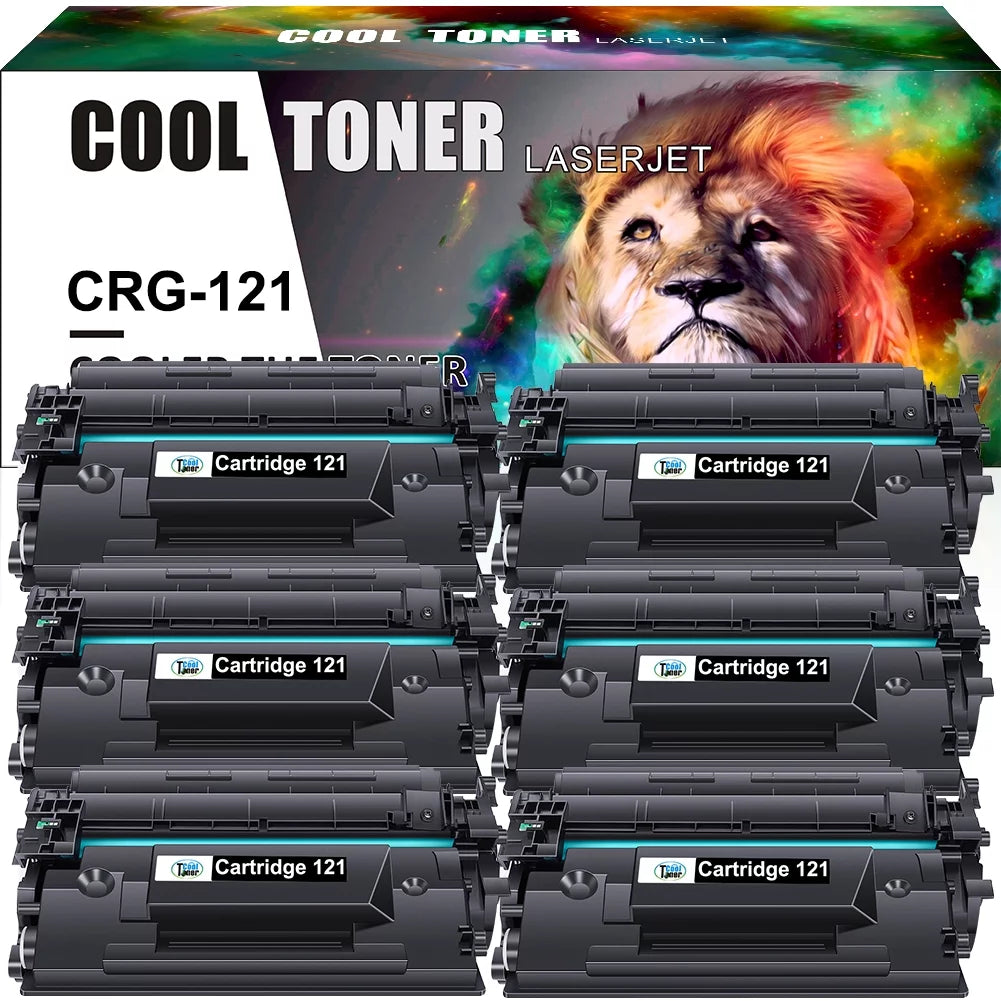 121 Black Toner Cartridge Compatible for Canon Cartridge 121 CRG121 CGR-121 imageCLASS D1620 D1650 series Laser Printer (6-Pack)