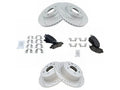 Front and Rear Ceramic Brake Pads and Cross Drilled and Slotted Rotor Kit - Compatible with 2013 - 2019 Nissan Altima FWD Sedan 2014 2015 2016 2017 2018