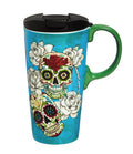 Evergreen Beautiful Day of the Dead Ceramic Perfect Cup - 4 x 5 x 7 Inches Indoor/Outdoor