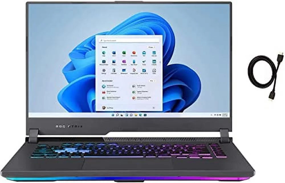 ASUS 2023 ROG Strix G15-US73 15.6 FHD IPS 144Hz Premium Gaming Laptop, AMD 8-Core Ryzen 7 4800H Upto 4.2GHz, 64GB RAM, 512GB PCIe SSD, NVIDIA RTX 3060 6GB, RGB Keyboard, Windows 11 Pro + HDMI Cable