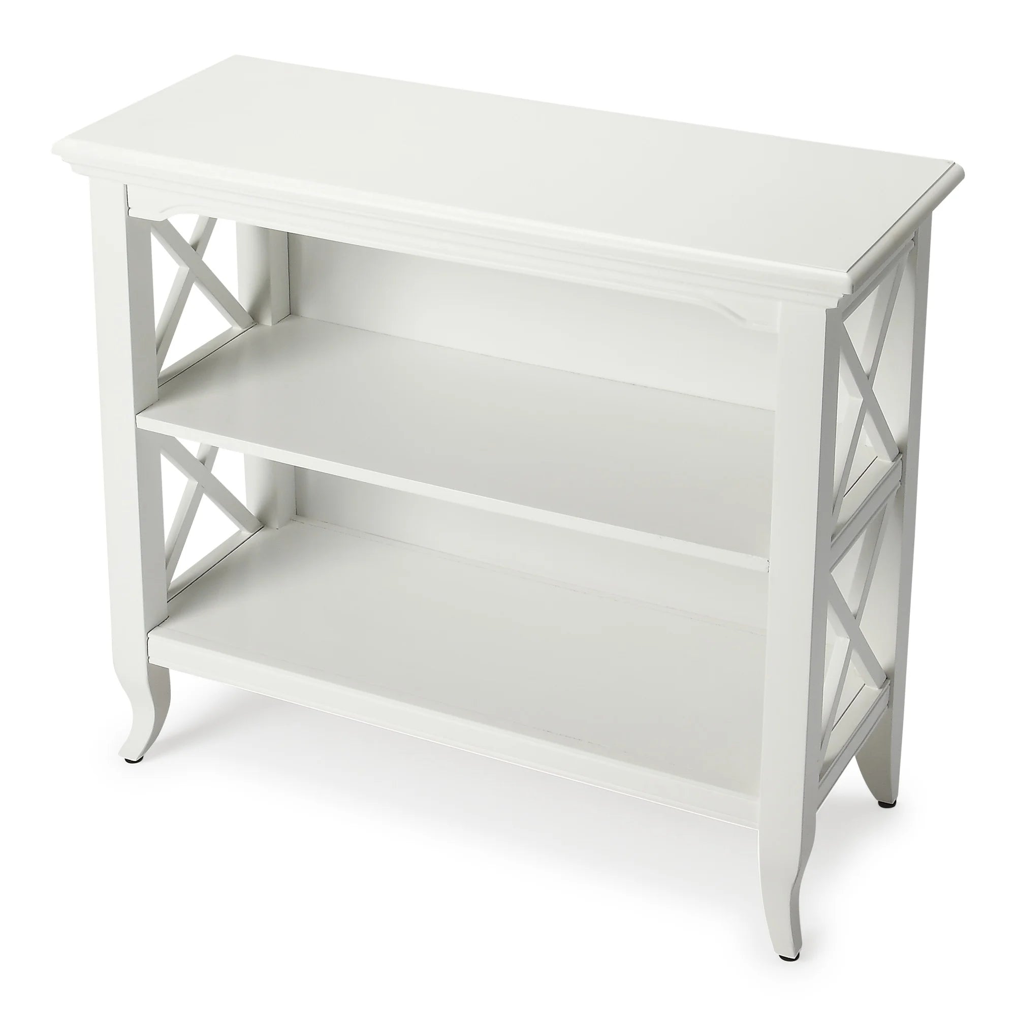 BUTLER NEWPORT GLOSSY WHITE LOW BOOKCASE