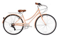 Wonder Wheels City Bike 700C 39 Cm/15.5 Hi-Ten Steel Frame, Shimano Tz21-7 Speed V-Brake, Alloy Rims 700C*14G*32H, Tire:700Cx35 Black. With Back Rack - Peach