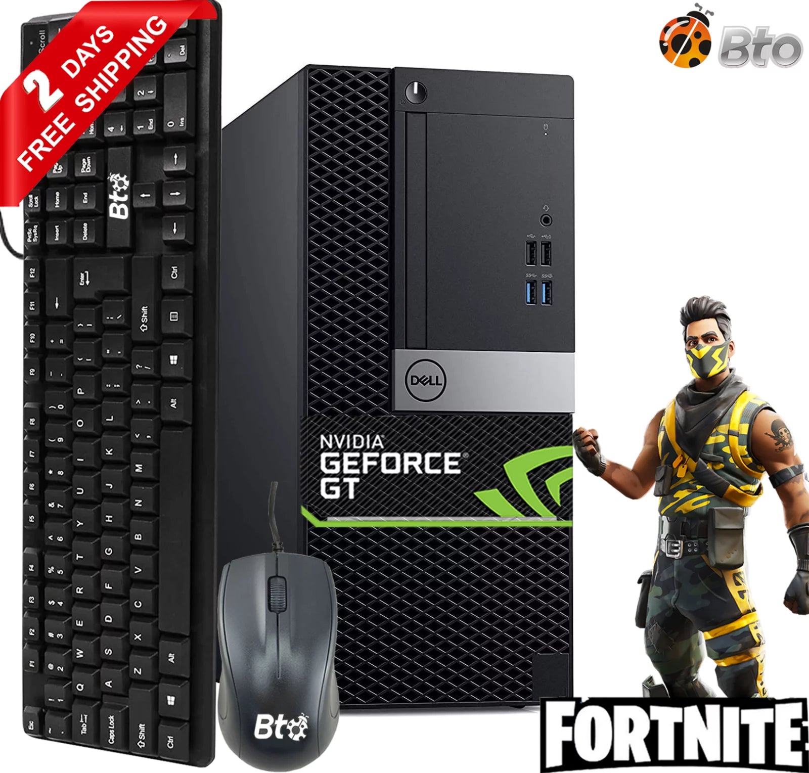 Restored Gaming Dell 7040 Computer Tower Core i5 6th Gen., 8GB Ram, 256GB NVMe SSD, NVIDIA GT 730, Keyboard and Mouse, Wi-Fi, Win10 Home Desktop PC (Refurbished)