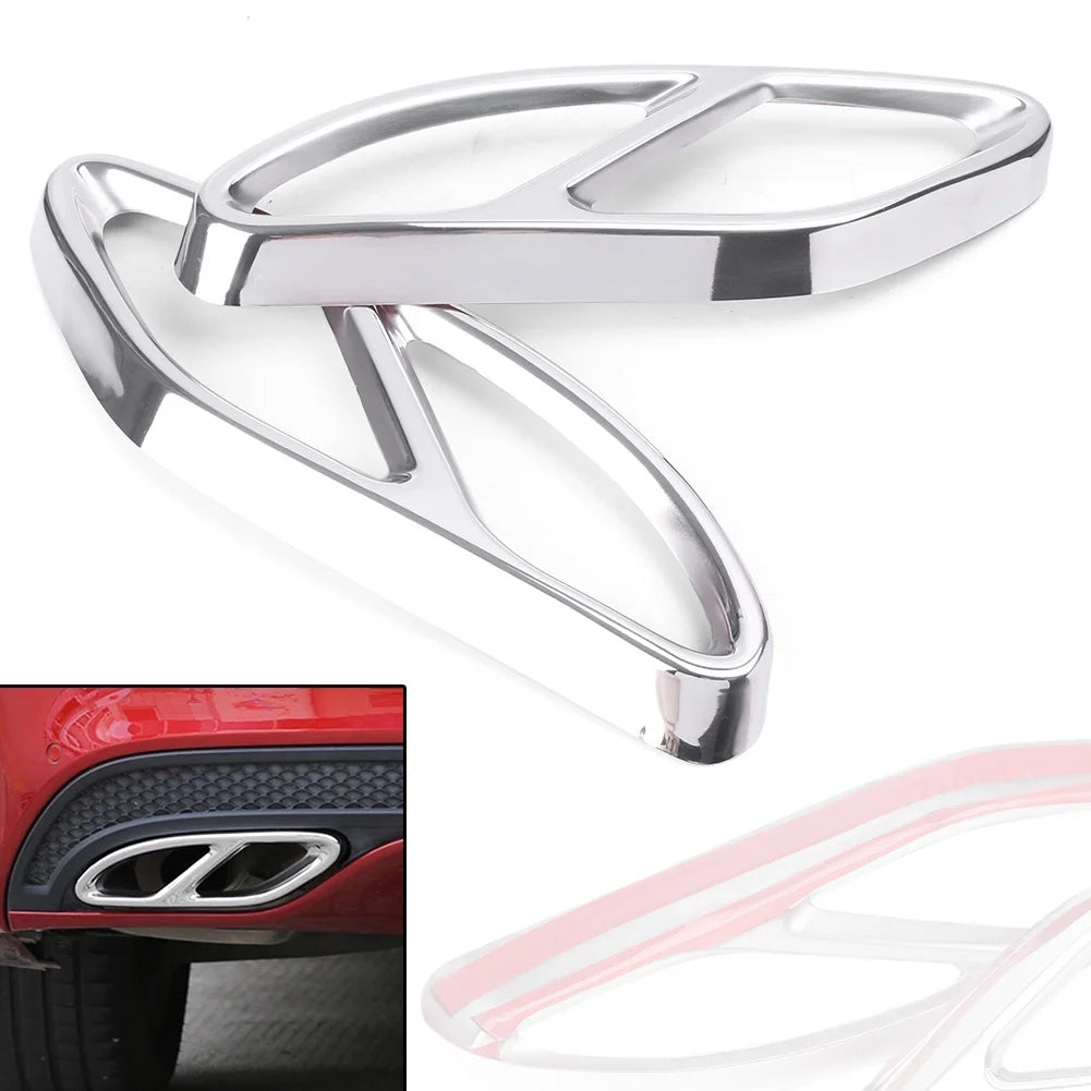 NS Rear Cylinder Exhaust Pipe Trim Chrome Fit Mercedes Benz E Class W212 2014-2020